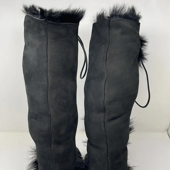 Emilio Pucci Black Shearling Winter Boots - Picture 6 of 11